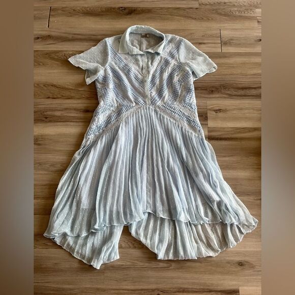 Asos 18 Plus Size baby Blue Floral Lace Dress - Picture 3 of 8